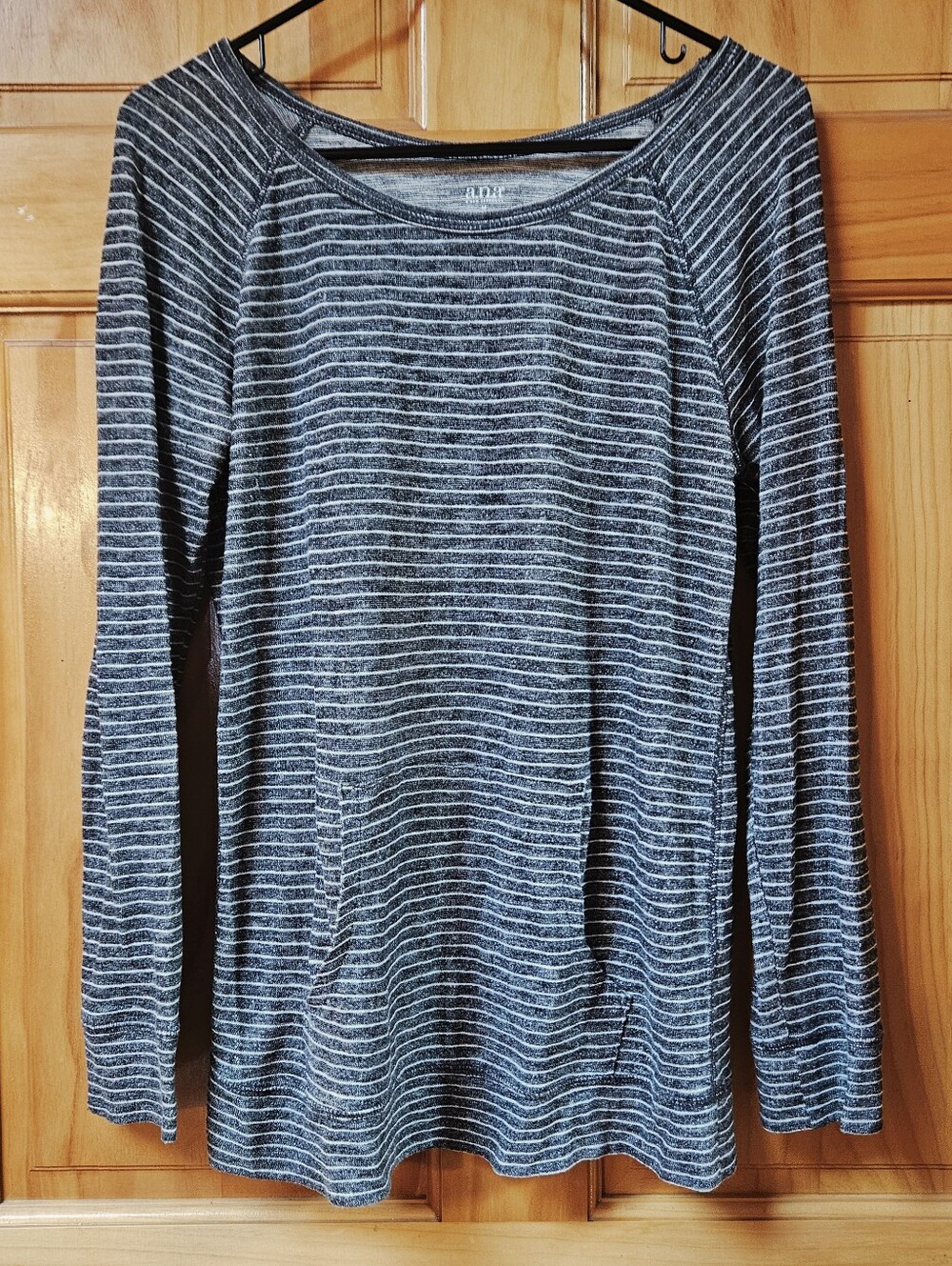 ANA Blue-Gray & White Striped Long-Sleeve Top